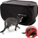 Cat Litter Box Enclosure, Dog Proof, Discreet and Hidden Litter Box, Kitty Litter Trap Design with Easy-Clean Feature, Scoop and Deodorizer Storage Pockets, Lightweight and Waterproof