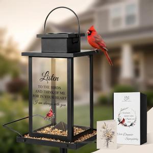 Solar Memorial Bird Feeder for Outdoors, Sympathy Gifts for Loss of Loved One Mom Dad, Remembrance Condolences Memorial Gift Idea, in Loving Memory Gifts