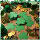 Kisston 360 Pcs St. Patrick's Day Shamrock Cutouts Paper 3.9 Inch Green and White Clover Shape Die Cuts for Irish DIY Craft Projects Classroom Bulletin Board Wedding Party Decor (Single Color)