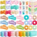 Zeyune 54 Pcs Teen Girls Party Favors Gifts Sets Bulk for Tween Teens Women Preppy Trendy Stuff Birthday Gift Sleepover Party Supplies Makeup Bag Scrunchies Headbands Bracelet Hair Pin(Classic Color)