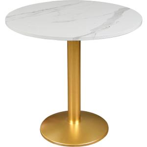 Round Modern Dinning Table 30 inches Bistro Tulip Table with Faux Marble top,Easy Assemble,Sturdy Metal Frame Diameter 30in*H28.54in