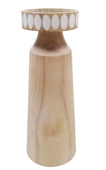 10IN Wood Candle Holder