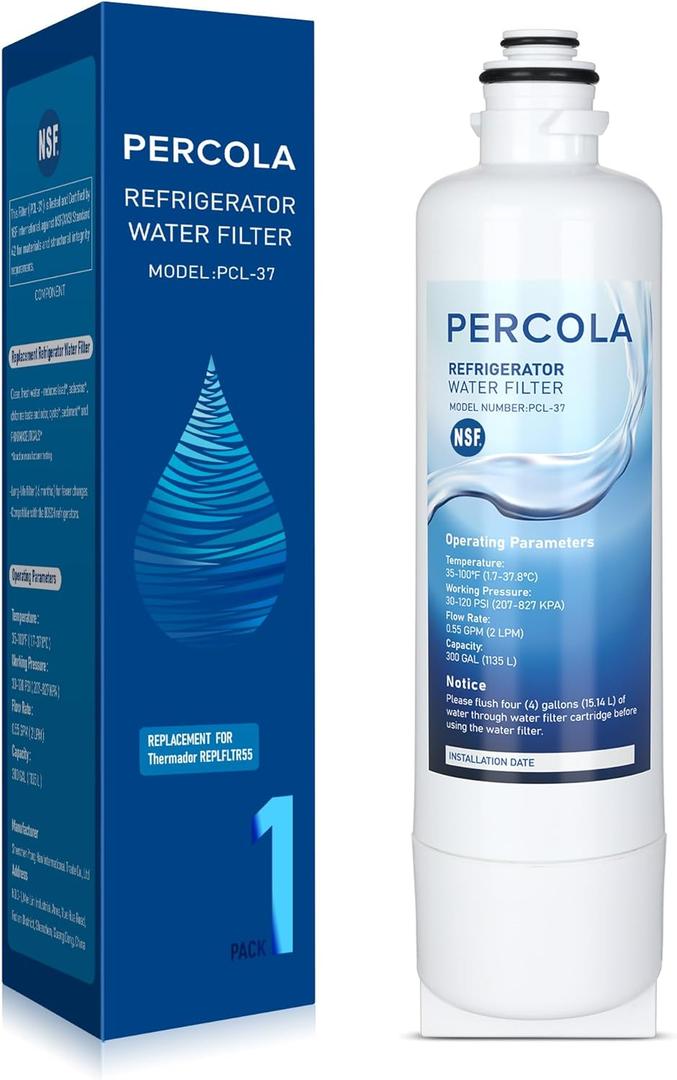 BORPLFTR55 Water Filter Replacement, Compatible with Bosch Ultra Clarity Pro BORPLFTR50, Thermador REPLFLTR55, WFC100MF, WFS200MF, Bosch B36CT80SNB, B20CS30SNS, B36CD50SNB, Pack of 1(White)
