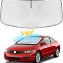 for Honda Civic 2006-2011 Windshield Sun Shade - 4 Layers Car Sunshades for Front Windows Shade Cover Custom Fit Civic Sun Visor 240T Retractable Shade Blocks UV Rays Car Accessories