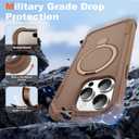 Compatible with iPhone 14 Pro Max Case 6.7'' with Magnetic Ring Stand [Military Drop Protection][Compatible with MagSafe] Shockproof 14 Pro Max Phone Case for Men Wowen,Brown