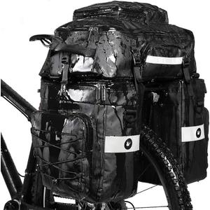 Rhinowalk Bike Pannier Bag Set for Bicycle Cargo Rack Saddle Bag Shoulder Bag Laptop Pannier Rack Bicycle Bag Professional Cycling Accessories 3 in 1 (Black)