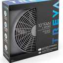 O2COOL Treva 10-Inch Portable Desktop Air Circulation Battery Fan, 2 Speed, Compact Folding & Tilt Design, with AC Adapter (Graphite)