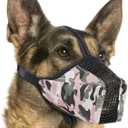 Mesh Dog Muzzle, Breathable Soft Dog Muzzle with Reflective Straps for Secure Fit, Prevents Biting, Chewing Scavenging- Adjustable for Dogs,Pink,L