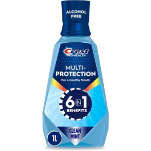 Crest Pro-Health Advanced Multi-Protection Mouthwash, Clean Mint, Alcohol-Free & Anticavity Cleans & Protects the Whole Mouth Freshens Breath with 12 Hours of Breath Protection, 1L 2 packs