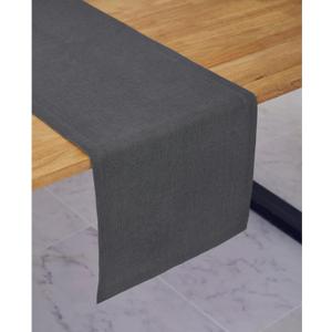 Solino Home Linen Table Runner - 100% Pure Linen Charcoal Table Runner 50x18,5 Inch Ideal for Dresser and Coffee Tables - Diana Medium Weight  