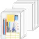 KTRIO Letter Size Binder Pockets 3 Ring Binder Zipper Pouch 24 Pack, 3 Holes Clear PVC Loose Leaf Bags 8.5"11" Document Folders for Business Office School Supplies