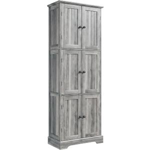 ChooChoo 63.2" Tall Bathroom Storage Cabinet with 6 Doors, Pantry Cabinet