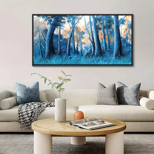 CHATYOUNG Framed Wall Art Decor - Large Size 24x48 IN Blue Dream Forest Pictures Canvas Wall Paintings Natural Landscape Artwork for Living Room Bedrom Hallway Office Room Home Decor