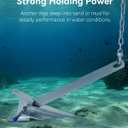 JY PERFORMANCE 13 lb Galvanized Fluke Anchor Kit with Chain, Rope and Shackles, Boat Anchor Kit for 20-32 ft Pontoon, Dinghy, Fishing and Bass Boats