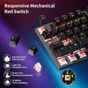 Newmen GM325Pro Mechanical Keyboard,104 Keys Rainbow LED Backlit Wired Gaming Keyboards,Hot-Swap Metal Panel ABS Black Keycaps Gaming Mechanical Keyboard for Windows Laptop PC Linear Red Switches