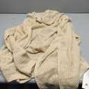Saodimallsu Womens Crochet Lightweight Cardigans Zip Up Hooded Long Sleeve Knit Sweaters Mesh Beach Swim Cover Up (Beige, XL)