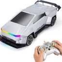 Remote Control CarAll Terrain 2.4GHz RC Truck for 3-12 Year Old Boys, Electric Vehicle RC Car with LED Lights for Kids, Birthday Gifts for Kids (Silver)
