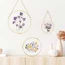 REDHUGO Glass Frame for Pressed Flowers Handmade, Wall Hanging Brass Floating Frame, Double Glass Round Picture, Glass Frame for Dried Flowers Poster Home Wall Decor, Circle, Gold  Gold, 6.3"L x 6.3"W (FRAME ONLY)
