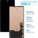 Screen Replacement for Google Pixel 6 GB7N6 G9S9B16 6.4 LCD Display Touch Digitizer Glass Assembly - Black with Frame - Tools(Not for Pixel 6A/6 Pro)