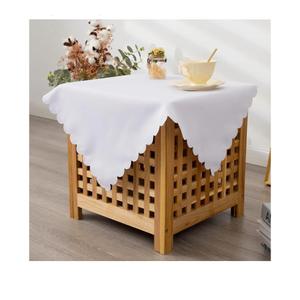 White Tablecloth 54 x 108 Inch Polyester Fabric Washable Table Cover Decorative Wrinkle Resistant Solid Color Table Cloth