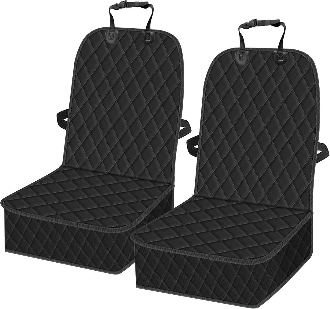 Femuar 2 Packs Car Front Seat Cover for Dogs, Waterproof Pet Car Seat Protector, Nonslip Scratch-Proof Dog Seat Cover for Cars, Trucks & SUVs