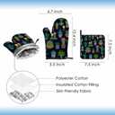 Cactus Oven Mitts and Pot Holders Sets Succulents Potted Plant Garden Nature Heat Resistant 3pcs for Cooking Baking BBQ