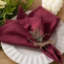 Socomi Cloth Napkins Burgundy Valentine's Day Washable Reusable Bulk Linen Cotton Napkins Set of 6 17"x17" for Wedding Party Bridal Baby Shower Birthday Dining Table Decorations