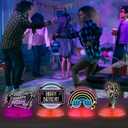 9 Pcs Glow Party Birthday Centerpieces Neon Birthday Decorations Fluorescent Birthday Table Decorations Colorful Neon Party Table Decoration Table Toppers Neon Birthday Party Supplies for Party Favors