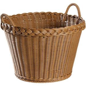 BESTOYARD Large Storage Laundry Basket 14" X 14"X 13" Handmade Woven Basket for Blanket Basket with Handles for Living Room Toys Storage