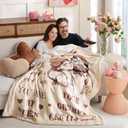 weigelia to My Wife Blanket - Romantic Anniversary, Christmas & Valentines Day Gifts for Wife, Cozy Fleece & Sherpa Throw Blanket for Bed, Couch or Sofa (Wood Tone, 50" x 60")