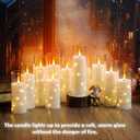 Flameless LED Candles with Timer 24 Pc Flickering Flameless Candles for Romantic Ambiance and Home Decoration Stable Acrylic Shell,with Embedded Star StringBattery Operated CandlesWhite