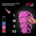 FLEXI New Classic Cord Retractable Dog Leash for Small Dogs up to 26 lbs. 16 ft., Pink | Tangle-Free Pet Walking Leash with One-Handed Brake, Pause, Lock|German Quality Product