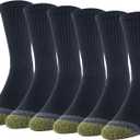 GOLDTOE Men's 656S Cotton Crew Athletic Socks (Multipack) (Black, L)