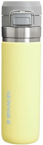 Stanley Quick Flip GO Water Bottle 24 oz | Push Button Lid | Leakproof and Packable for Travel and Sports | Insulated Stainless Steel | BPA-Free | Pomelo