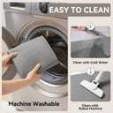 Kitchen Runner Rugs Non Slip Washable, Linen-Like 0.3" Thick Cushioned Absorbent Kitchen Mats for Floor, Mild Anti-Fatigue Long Sink Floor Mat Laundry Standing Mat, Easy Clean, Gray 17"x59"