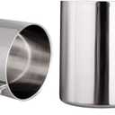 IMEEA 13.5oz Large Coffee Mug Stainless Steel, Double Walled Camping Mug with Handle, Big Cup for Coffee Latte, Set of 2 (Silver)