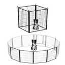 PETREEK Dog Playpen Add-on 36 inch 4 Panels for Indoor & Outdoor Use Heavy-Duty Metal Pet Fence with Ground Stakes, Rounded Ball Tops for Safety, Stable & Foldable Design, Easy to Assemble