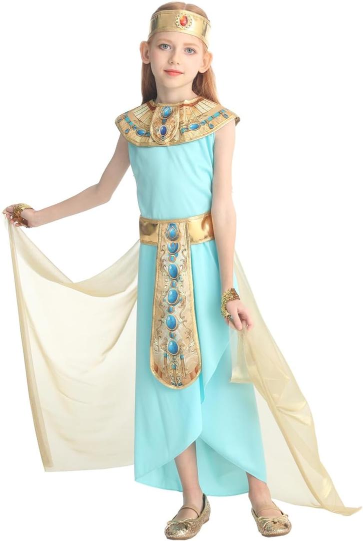 SKAYS Cleopatra Costume Egyptian Costume Girls Halloween Cos Cleopatra Kids Costume Set