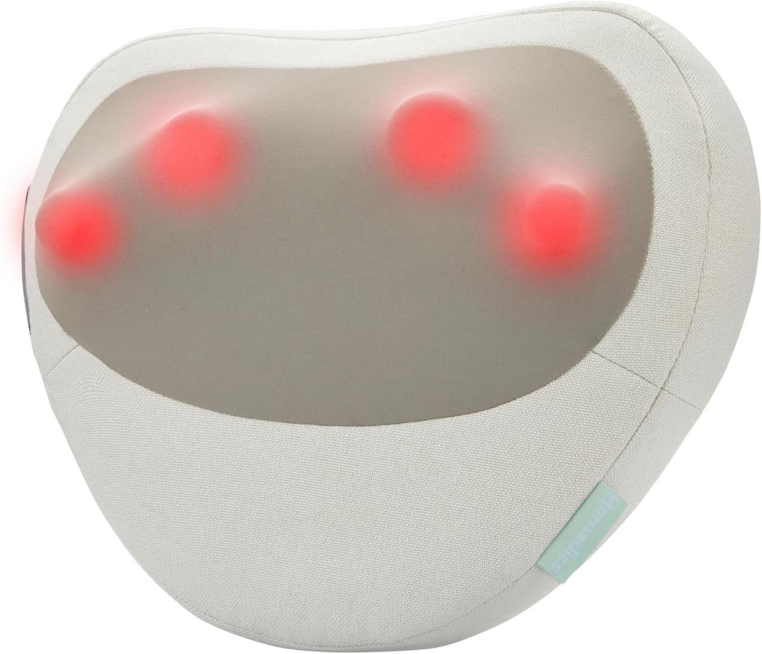 HoMedics Heated Shiatsu Massage Pillow for Neck, Back and Shoulder Pain. Portable, Cordless Deep Tissue Massager. Create Your Own Massage Chair, for Bed, Floor, or Couch