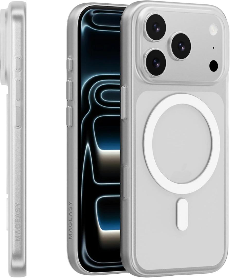 MAGEASY Compatible with iPhone 17 Pro 6.3" Thin Case - Super Lightweight, 0.7mm Ultra Thin, Compatible with MagSafe, Anti-Fingerprint - Lyte M (Translucent)