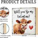 2 x Will You Be My Valentine Wood Block Plaque Box Sign for Home Living Room Coffee House Bar Shelf Table Office Decoration, Valentines Day Anniversary Decor Gifts for Girlfriend Boyfriend Couple