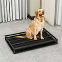 Large Indoor Dog Potty Toilet 30.7 x 19.7 Inch, Metal Elevated Pee Pad Holder for All Breeds, Keeps Paws & Floors Clean, Ideal for Bedroom/Dorm, Dog Potty Tray for Large Dogs