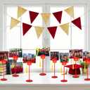 24 Pcs Graduation Cap Photo Holder with Wooden Base Wire Picture Clip Red Grad Table Number Holders Bulk Graduation Cap Decorative Card Holder for Class of 2026 Centerpieces Grad Party Supplies