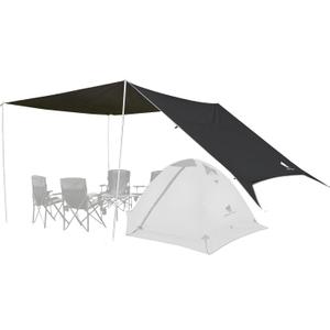 GEERTOP Large 17 x 10 ft Tarp Waterproof Portable Hammock Rain Fly Outdoor Awning Backpacking Tarp Shelter for Camping Traveling (Charcoal Grey)