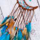 MEXIDAWN 2 Pack DIY Feather Dream Catcher Kits Turquoise Wall Hanging Boho Decor Handmade Dream Catcher for Adults