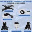 6PCS Engine Motor & Transmission Mount Set Compatible with Nissan Murano 2009-2014 3.5L V6 Engine AWD, Front Right Motor Upper Torque Strut Mount A7394 112703JA0B A7391HY A4365HY A4373 A7363 A7372