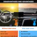 SENSHINE Dashboard Cover for 2025 2026 Toyota Camry Accessories Dash Cover Mat No Glare Sunshade UV Rays Carpet Protector Pad Without HUD, Red Trim