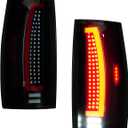 ILONPA (2 Pack) LED Tail Light Assembly fit for 2007-2014 Chevy Suburban 1500 2500, 2007-2014 Chevy Tahoe [only Incandescent Models], Taillight Assembly w/o Blind Spot, Black Housing Clear Lens