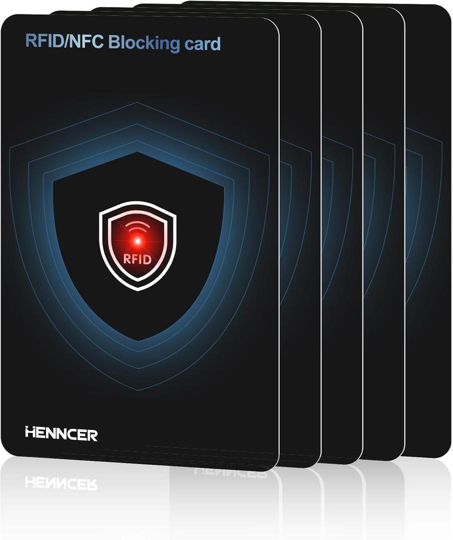 2025 NEW RFID Blocking Card Set with Indicator Light,Wallets Shield,Credit Card Protector, NFC Bank Debit Blocker,Anti-Skimming Protection For ID Passport Travel For Men/Women (5)