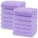Cute Castle 12 Pack Muslin Baby Washcloths - Large 12'' by 12'' - Ultra Soft 100% Cotton - Super Absorbent Burp Cloths for Unisex, Boy, Girl -Purple